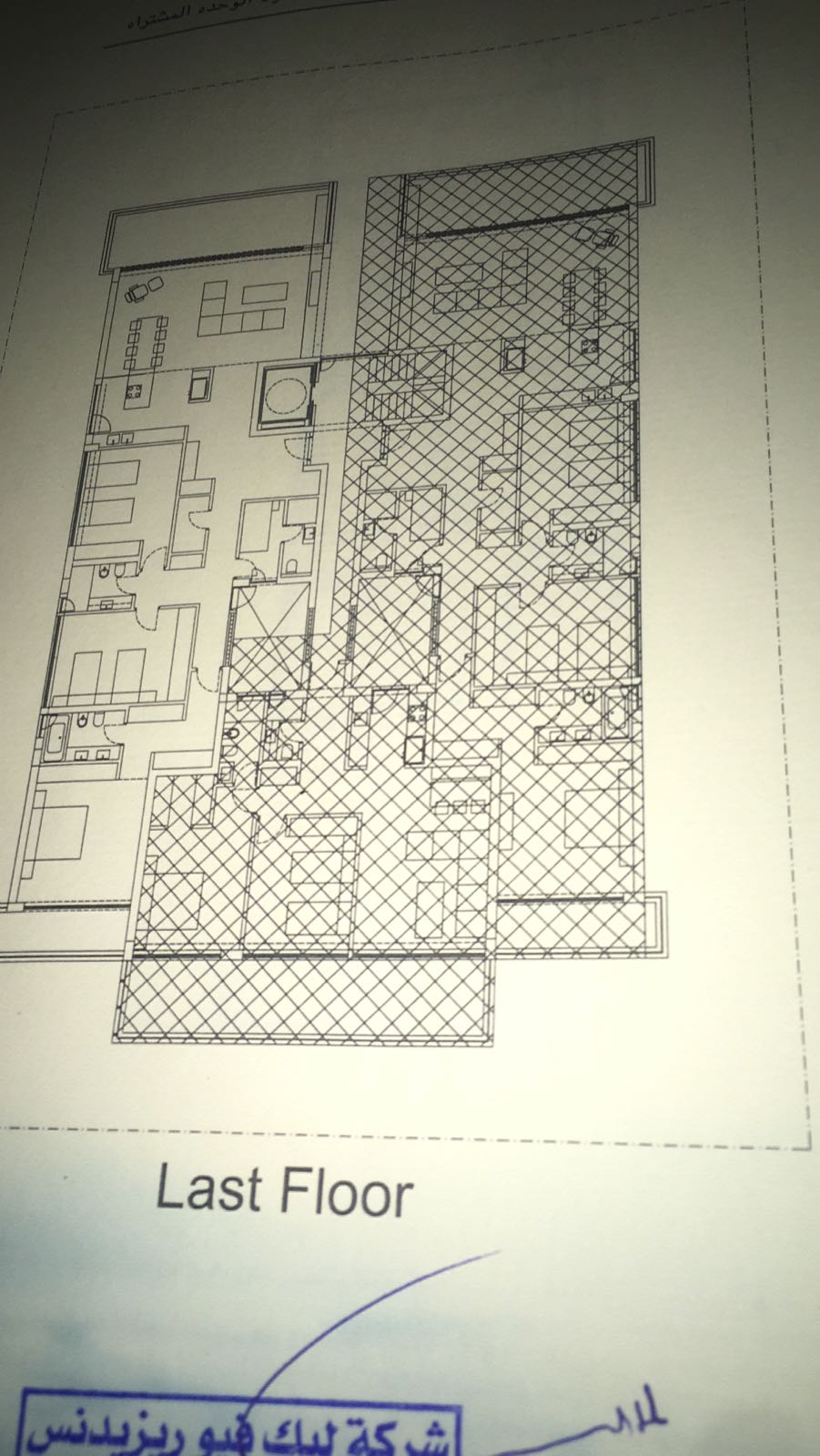 Floor plan for penthouse at Lake View Residence
