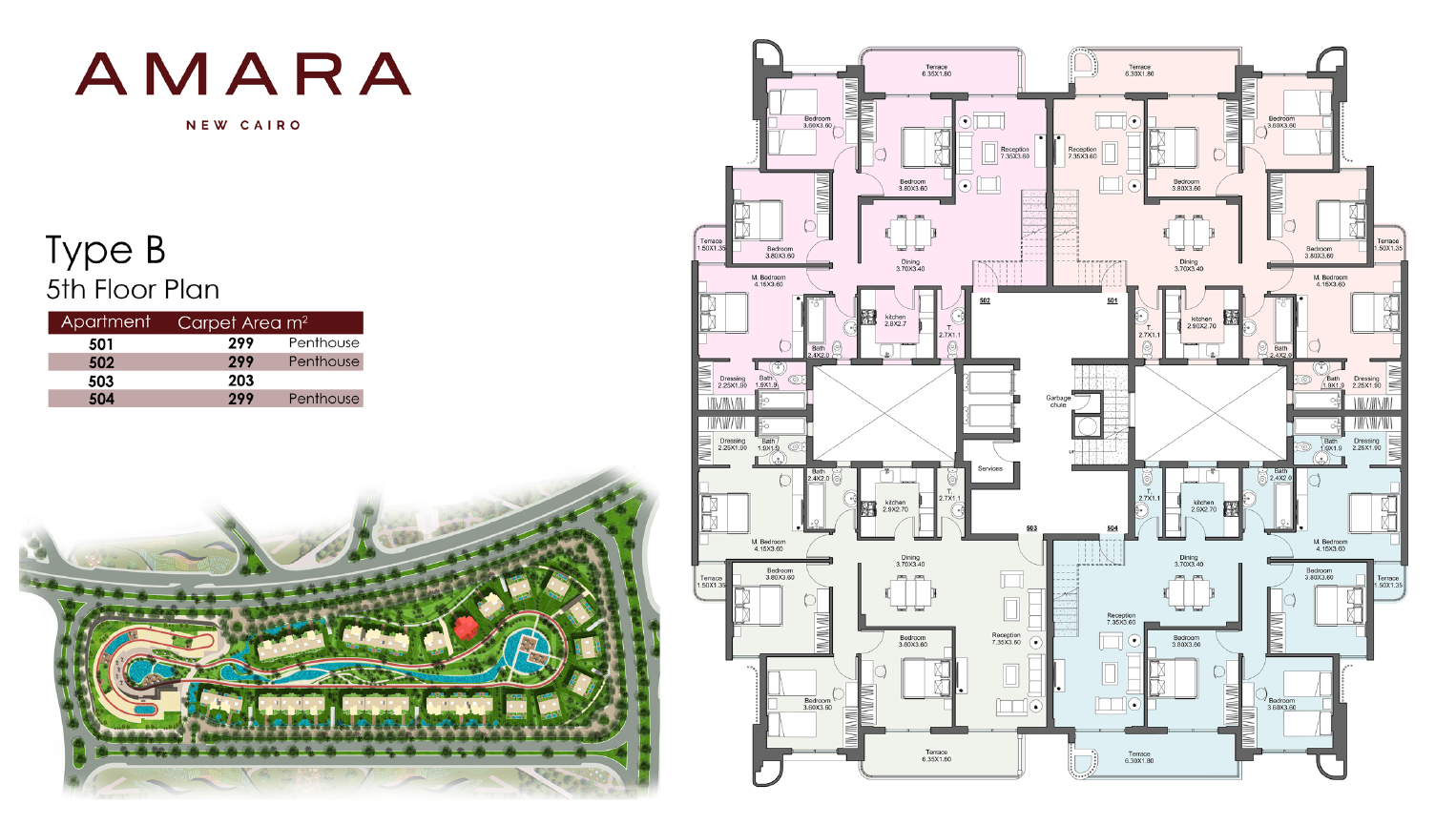 Floor plan for apartment at Amara