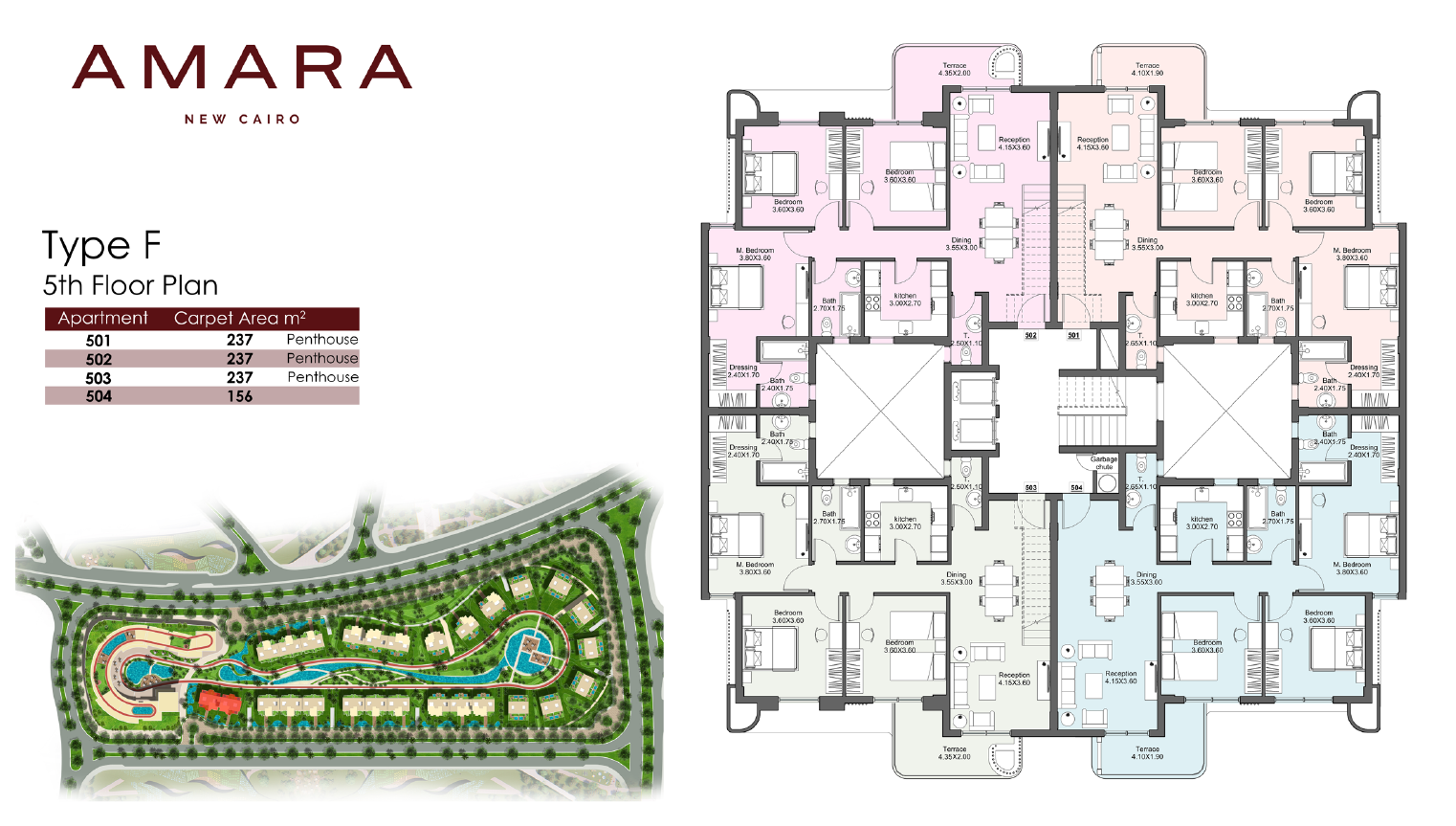 Floor plan for apartment at Amara