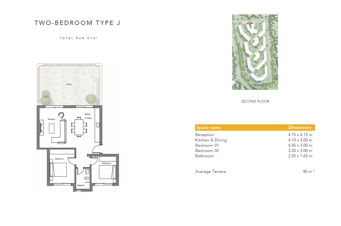 Floor plan for apartment at Jefaira