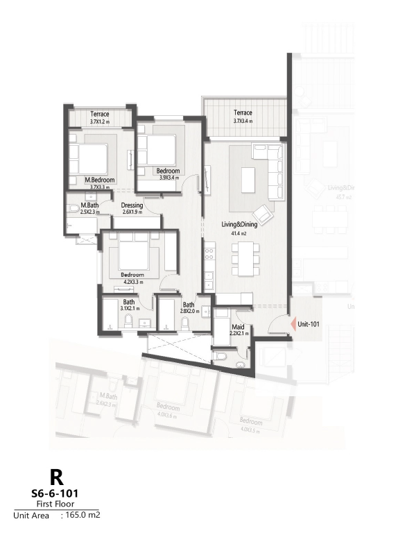 Floor plan for chalet at Masaya