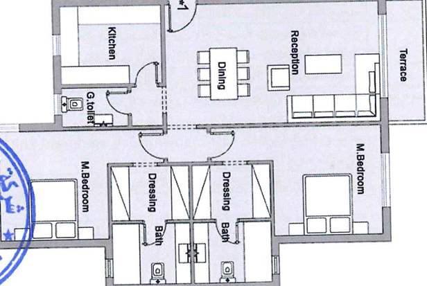 Floor plan for apartment at Badya