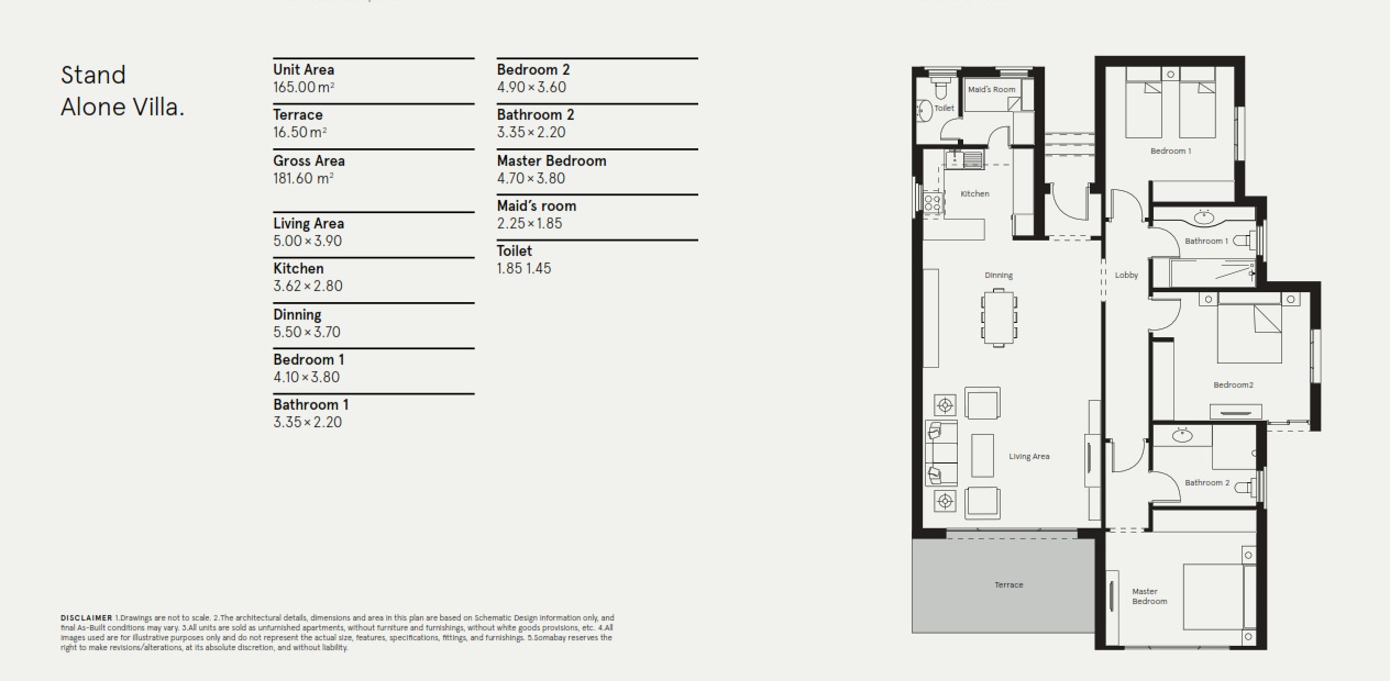 Floor plan for villa at Mesca Somabay