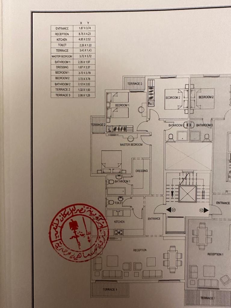 Floor plan for apartment at Sarai
