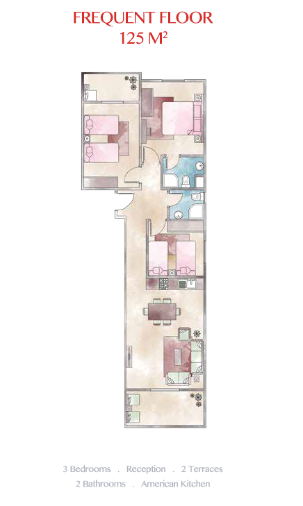 Floor plan for chalet at Lasirena Palm Beach