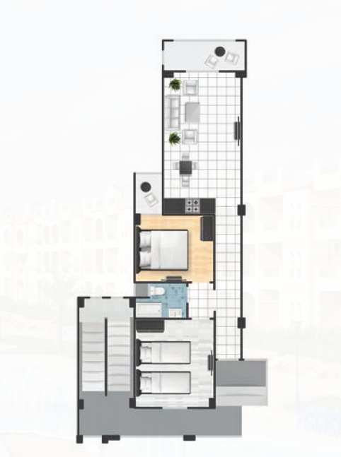 Floor plan for chalet at Cape Bay Blumar Lasirena