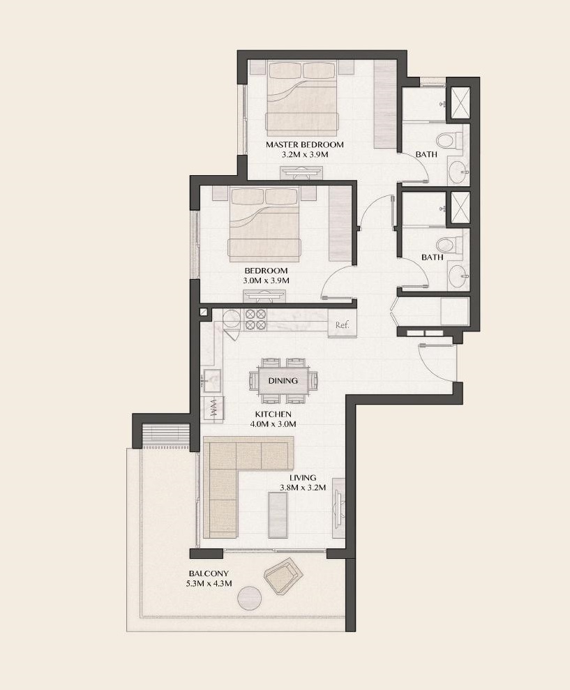 Floor plan for apartment at Faya Marassi