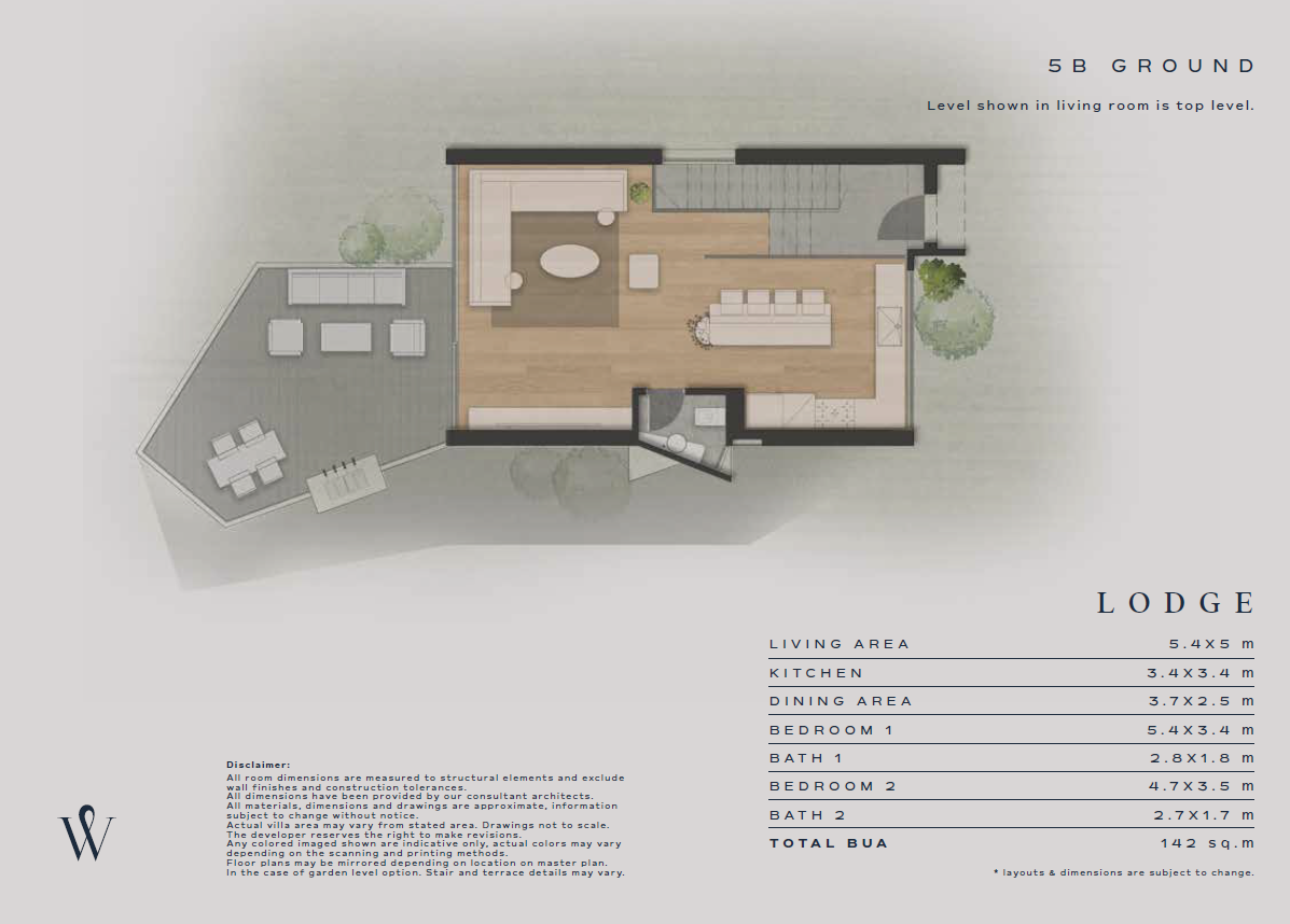 Floor plan for chalet at Wadi Soma