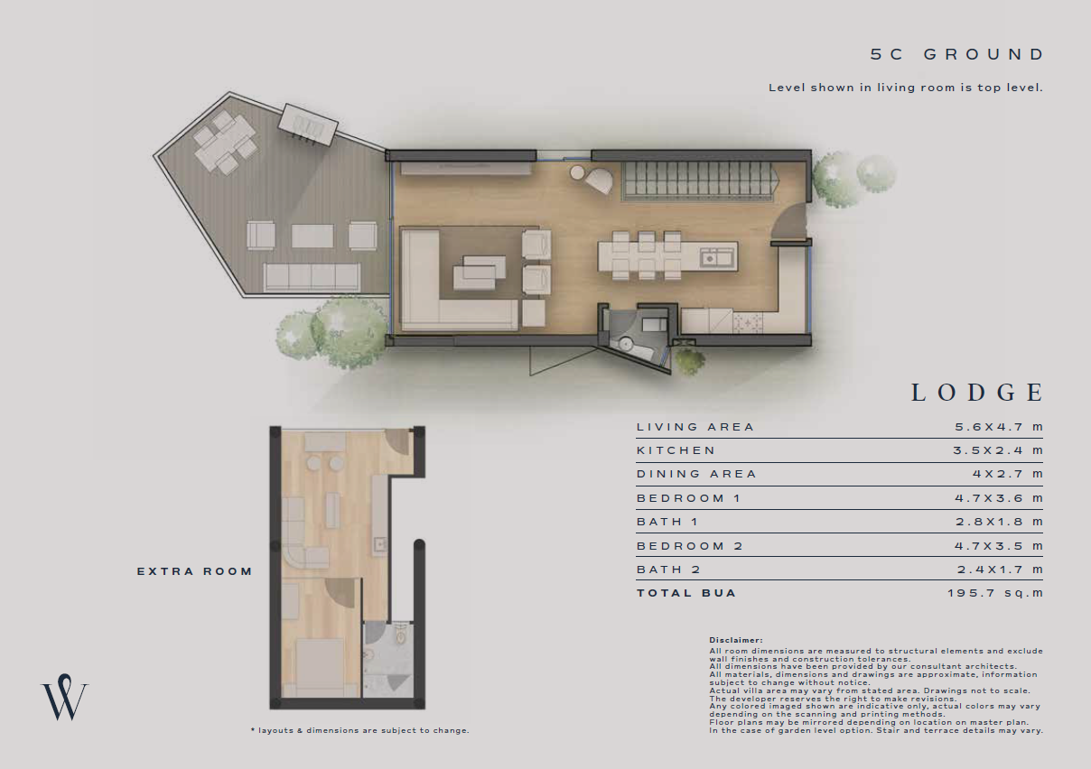 Floor plan for chalet at Wadi Soma