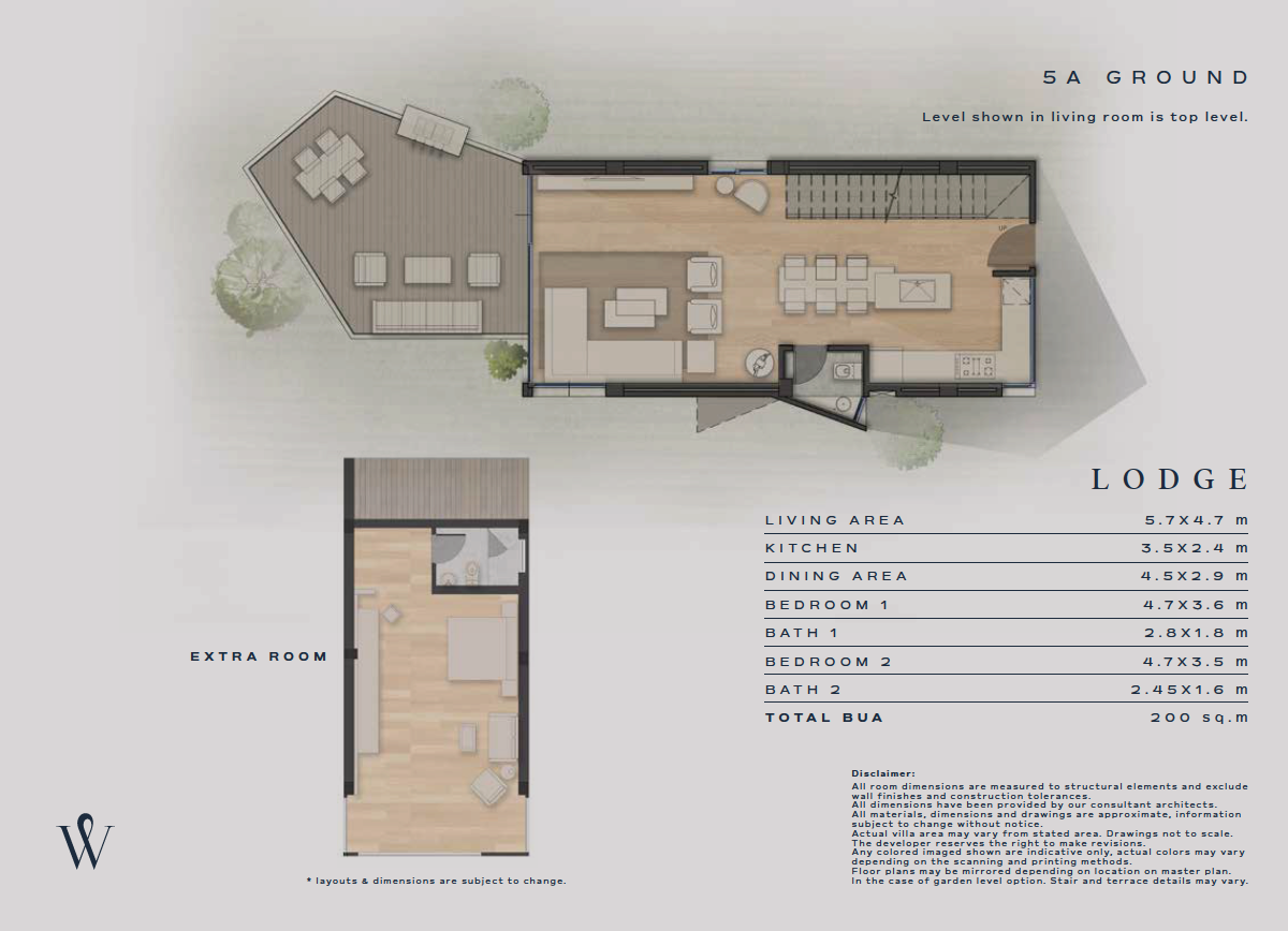 Floor plan for chalet at Wadi Soma