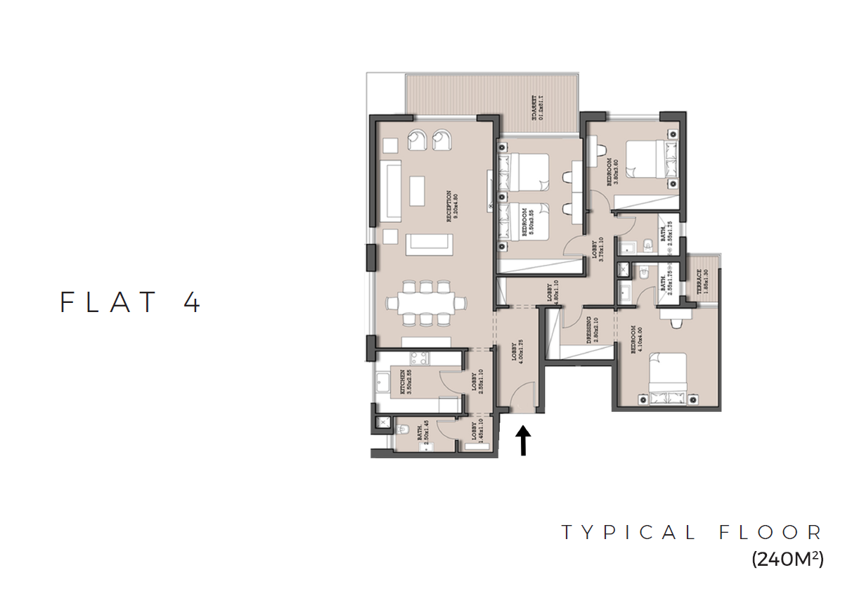 Floor plan for apartment at Orla Residence