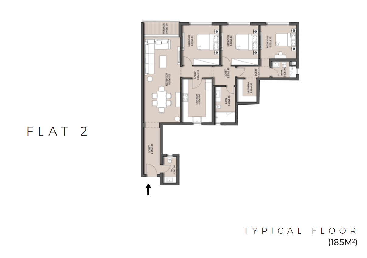 Floor plan for apartment at Orla Residence