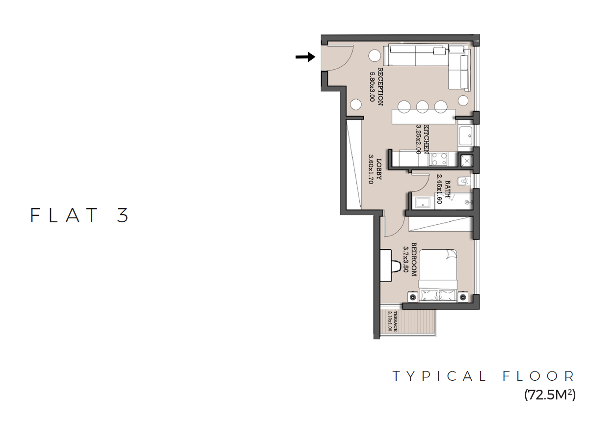 Floor plan for apartment at Orla Residence