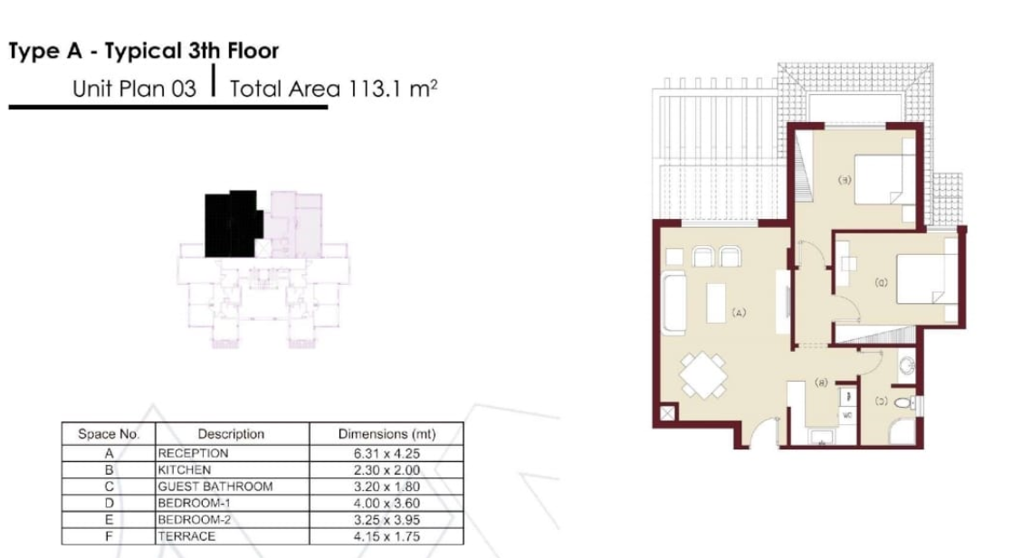 Floor plan for apartment at Lagoon New Allamein