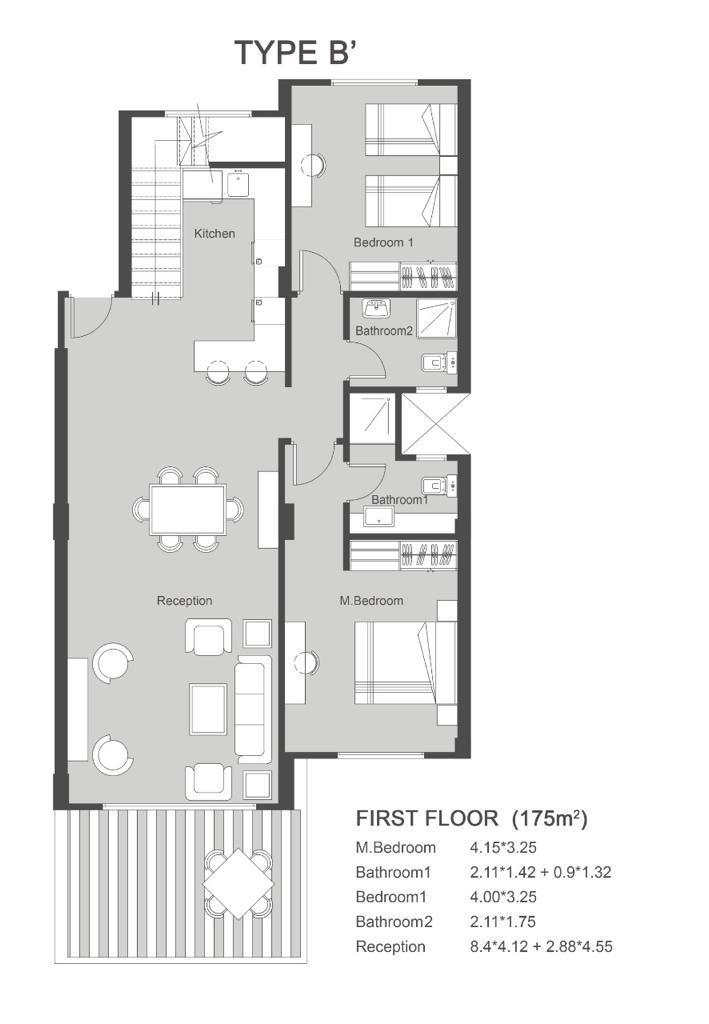 Floor plan for chalet at Blumar El Dome
