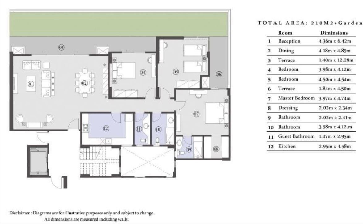 Floor plan for apartment at El Patio Oro
