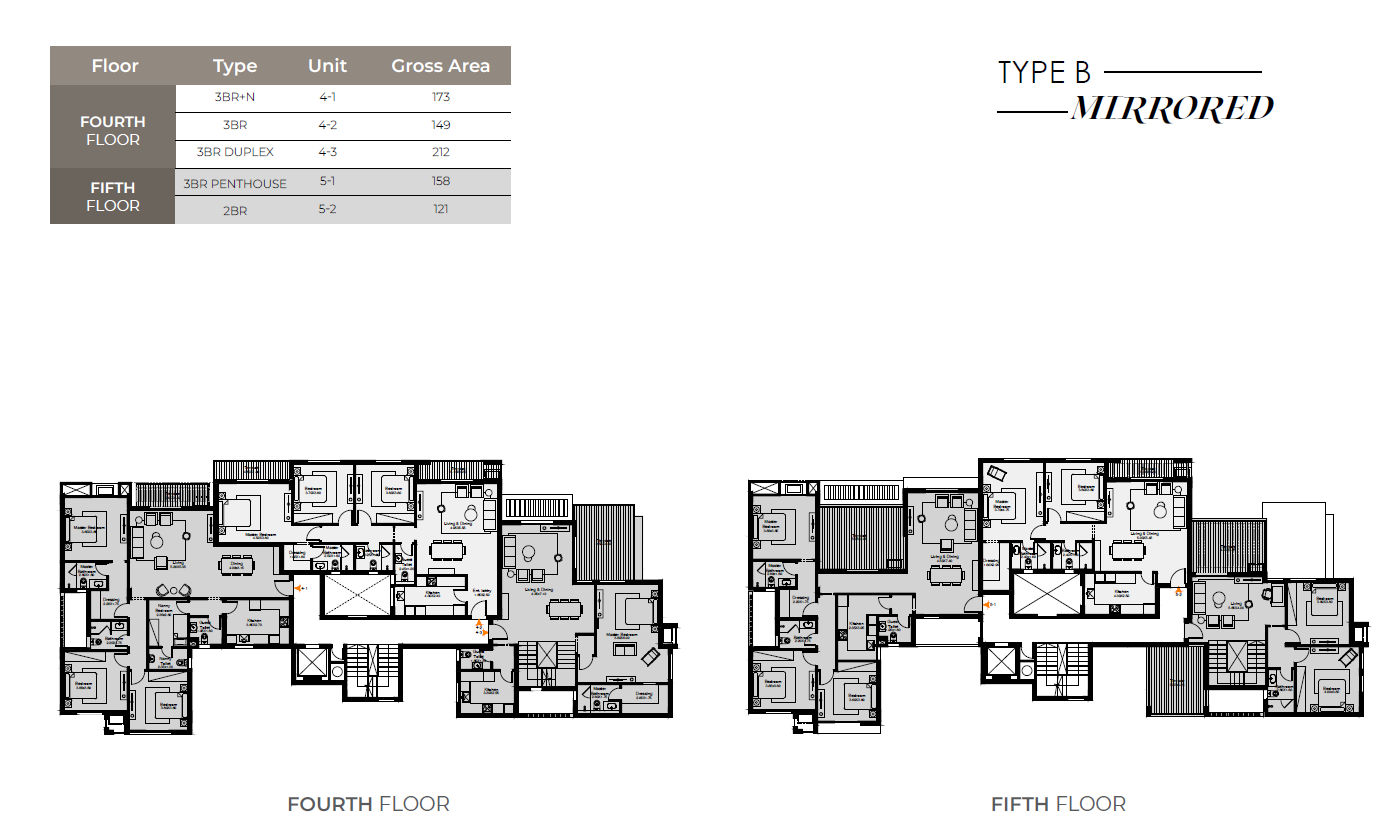 Floor plan for penthouse at O West Orascom