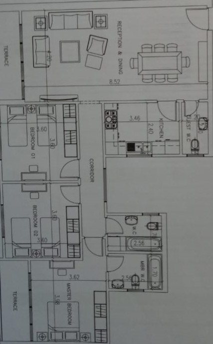 Floor plan for apartment at Midtown condo