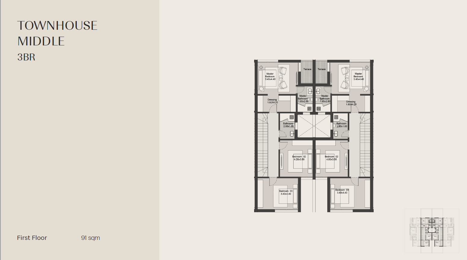 Floor plan for townhouse at North Villas-Hills Of One