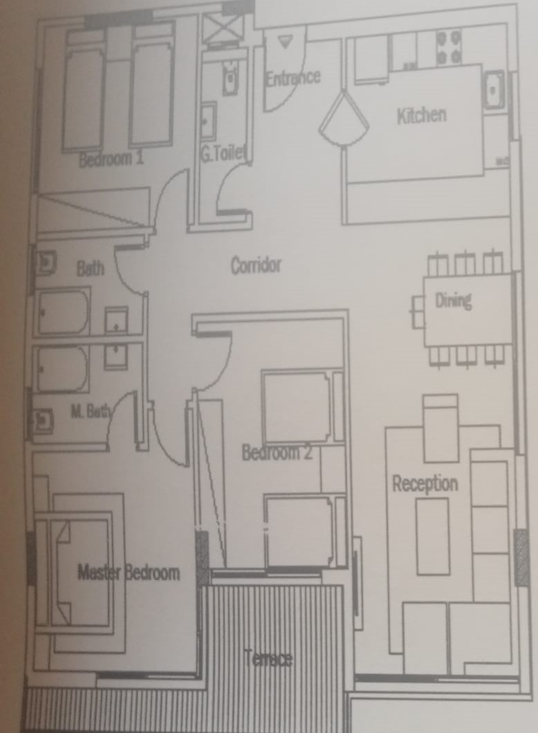Floor plan for apartment at Leaves