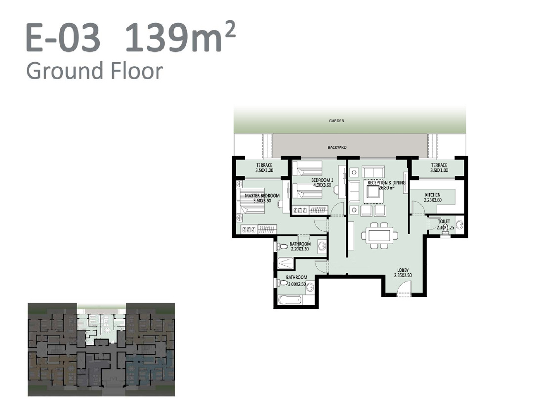 Floor plan for apartment at Bleu Vert