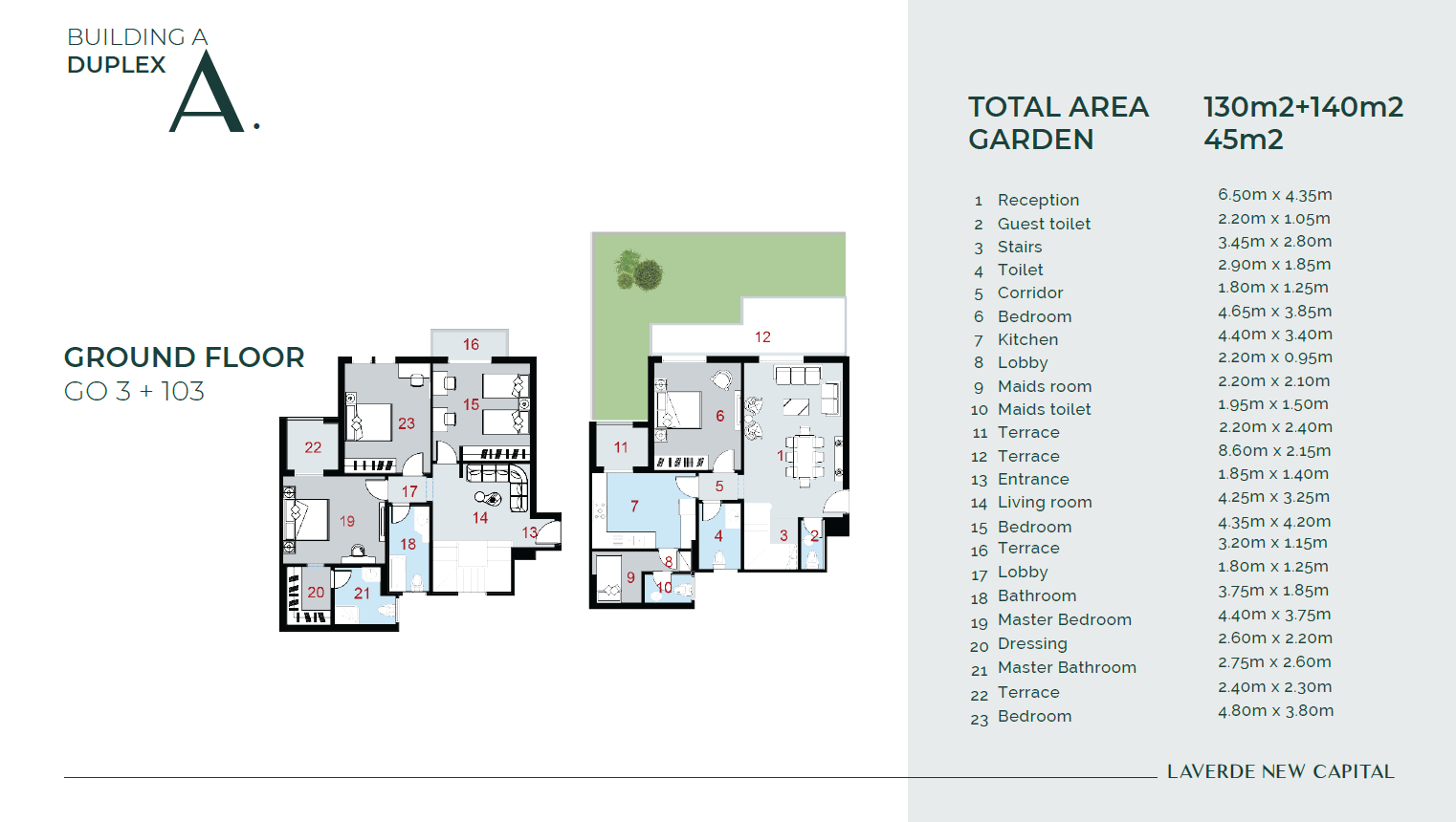 Floor plan for duplex at La Verde New Capital