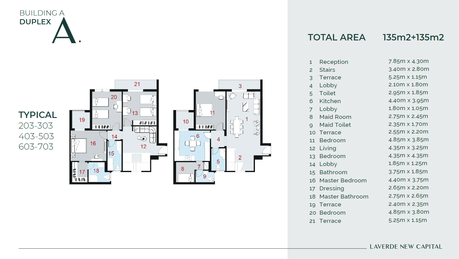 Floor plan for duplex at La Verde New Capital