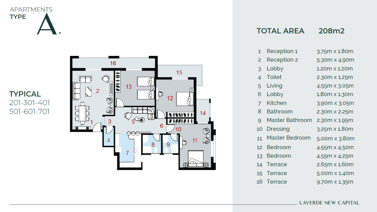 Floor plan for apartment at La Verde New Capital