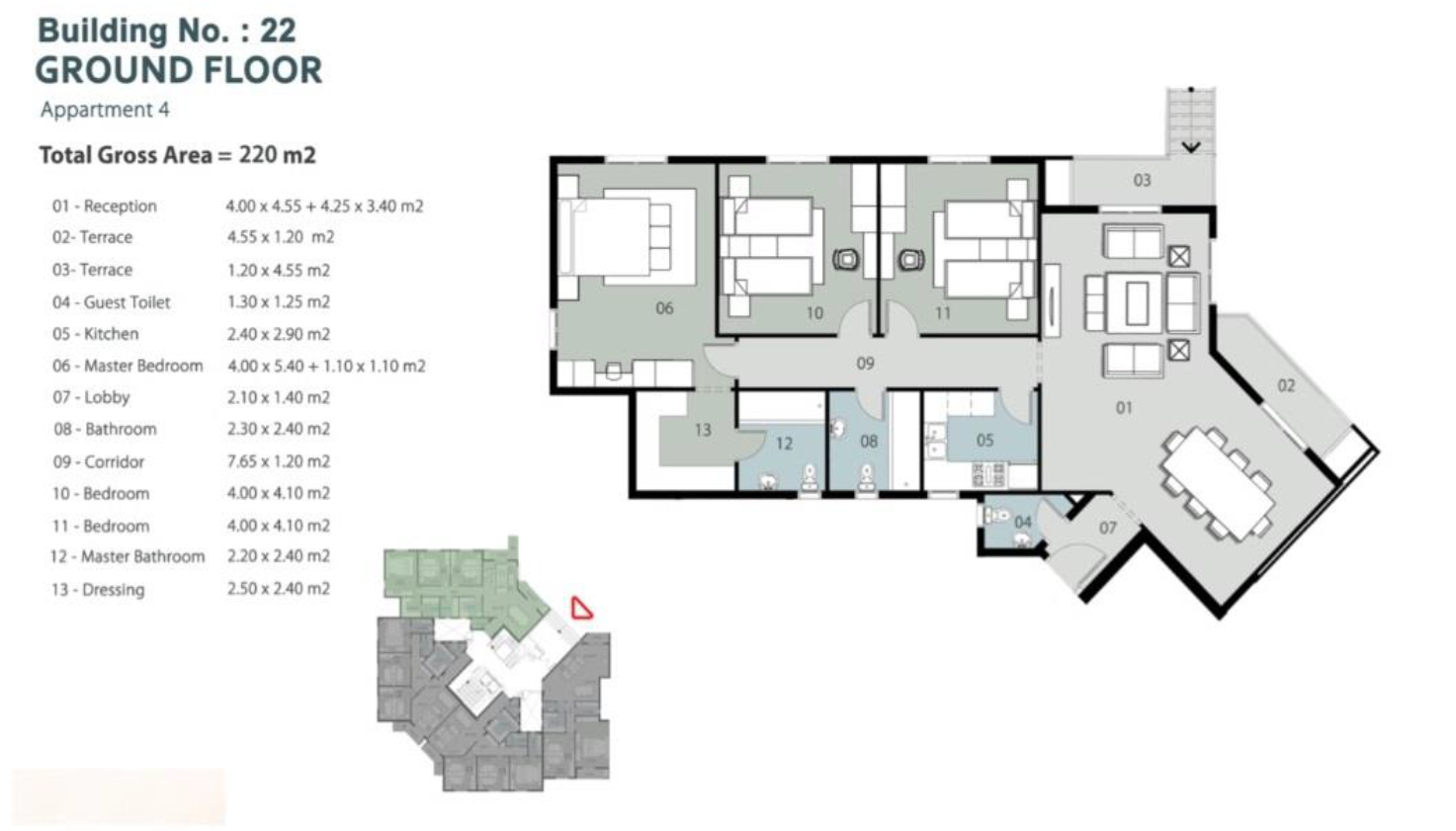 Floor plan for apartment at IL Mondo