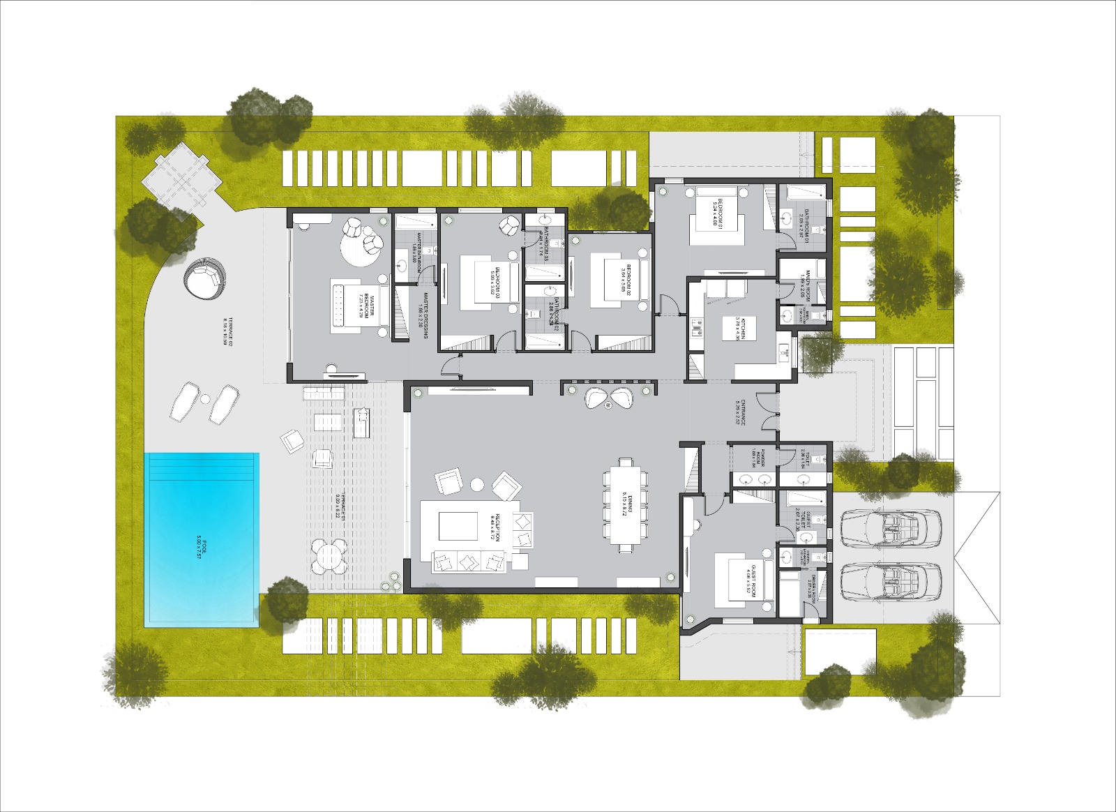 Floor plan for villa at Direction White