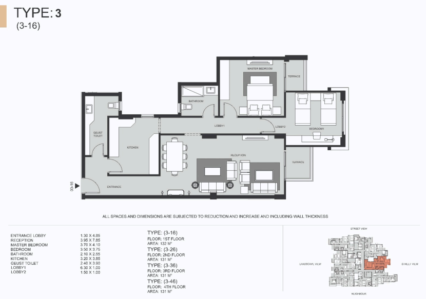 Floor plan for apartment at Sun Capital