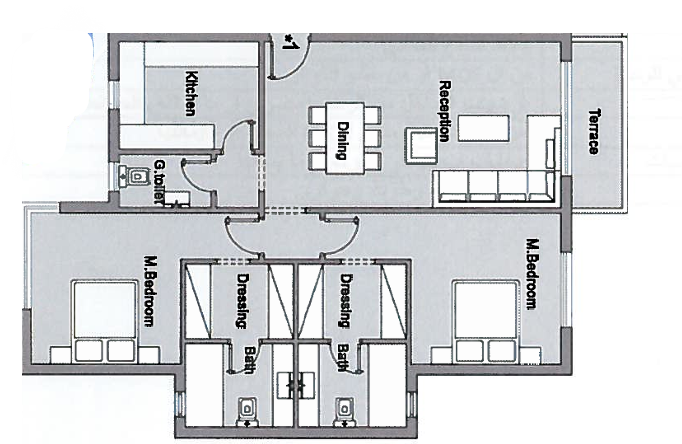 Floor plan for apartment at Badya