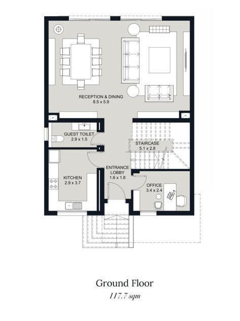 Floor plan for villa at Swanlake Residences