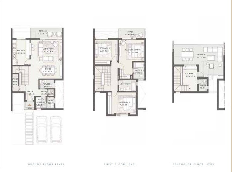 Floor plan for townhouse at ELAN Villas Cairo Gate