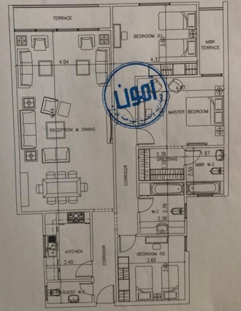 Floor plan for apartment at Midtown condo