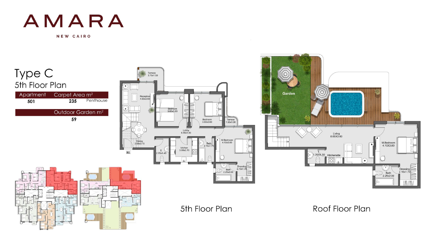 Floor plan for penthouse at Amara