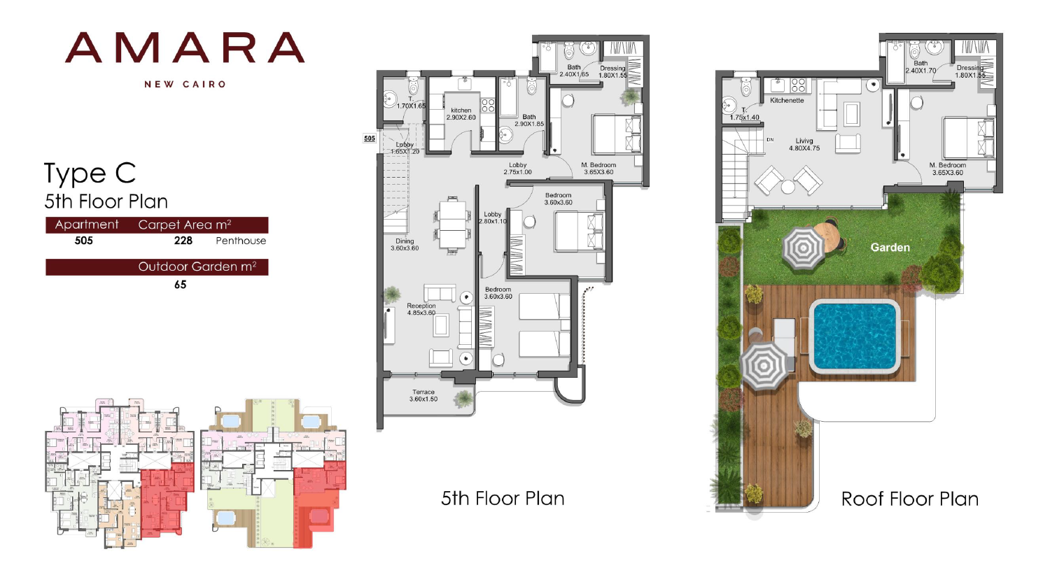 Floor plan for penthouse at Amara