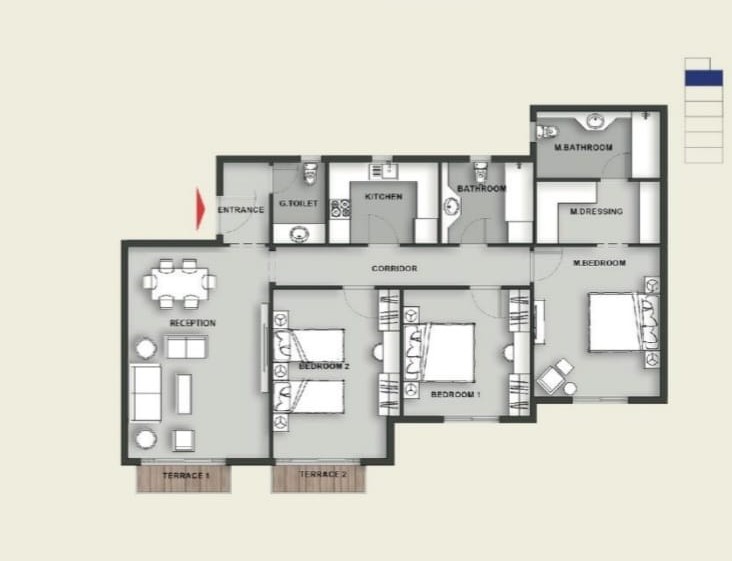 Floor plan for apartment at Aliva Mountain View Mostakbal City