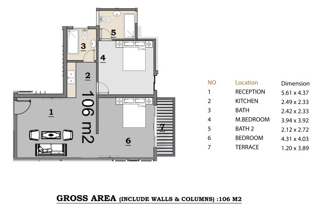 Floor plan for apartment at Valencia Valley