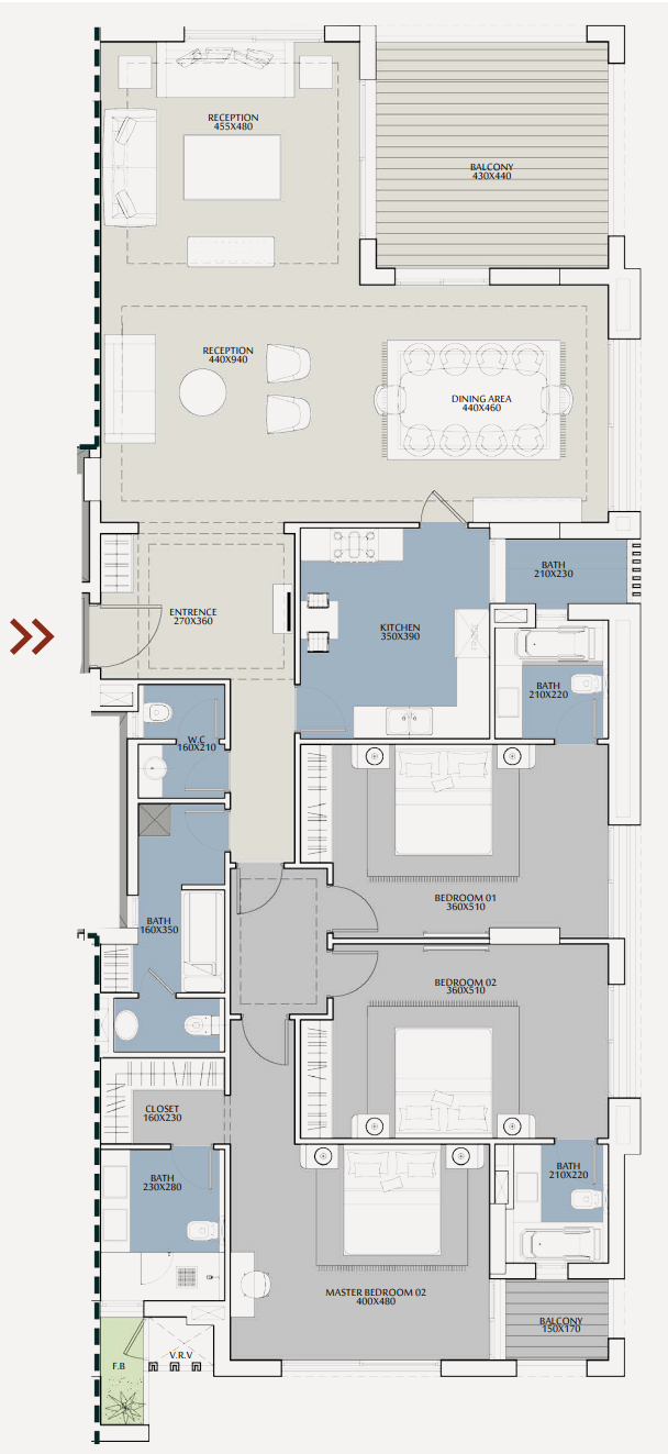 Floor plan for apartment at Katameya Creeks
