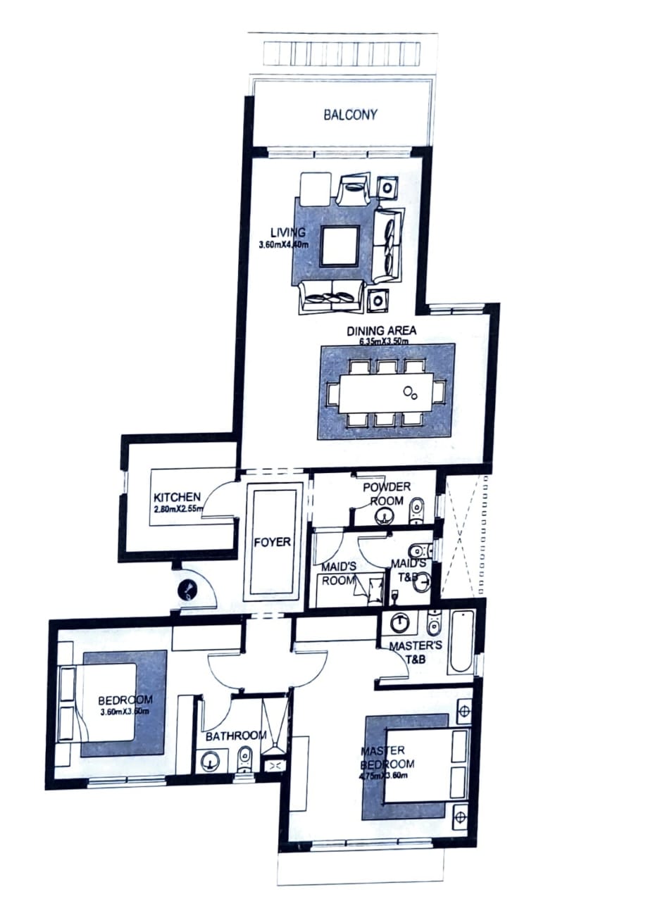 Floor plan for apartment at The Estates Residence