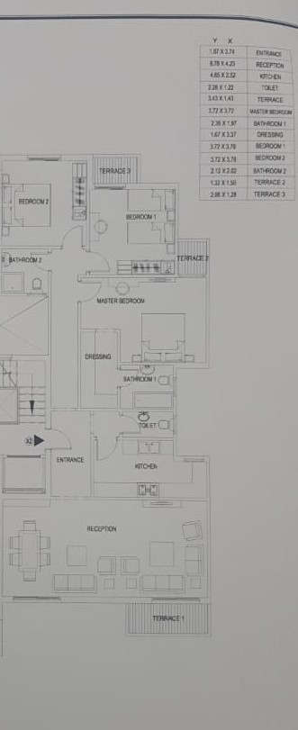 Floor plan for apartment at Sarai