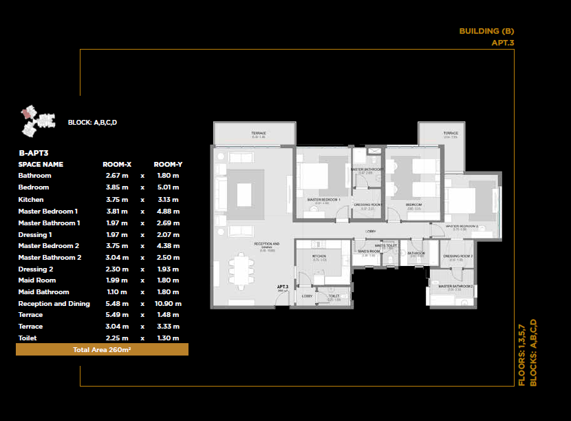 Floor plan for apartment at The Capitalway
