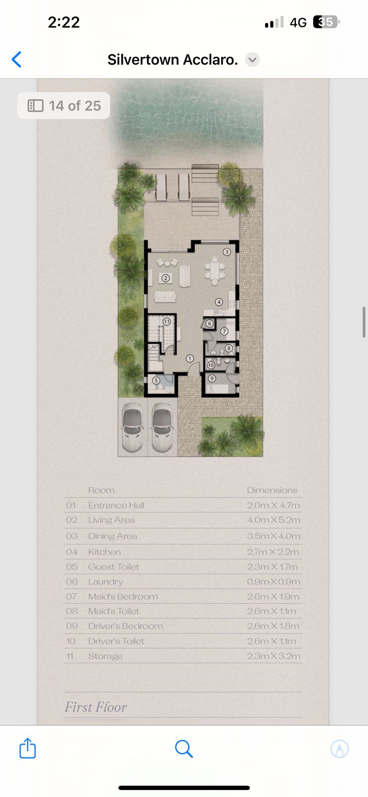 Floor plan for villa at Silversands