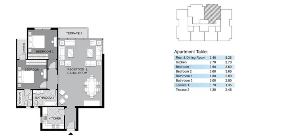Floor plan for apartment at Midtown Sky