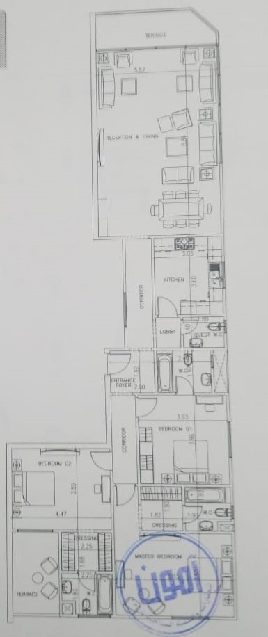 Floor plan for apartment at Midtown condo