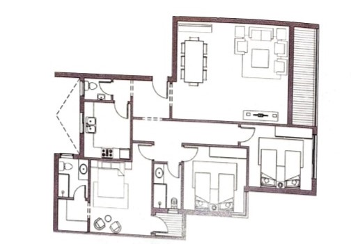 Floor plan for apartment at De Joya 1