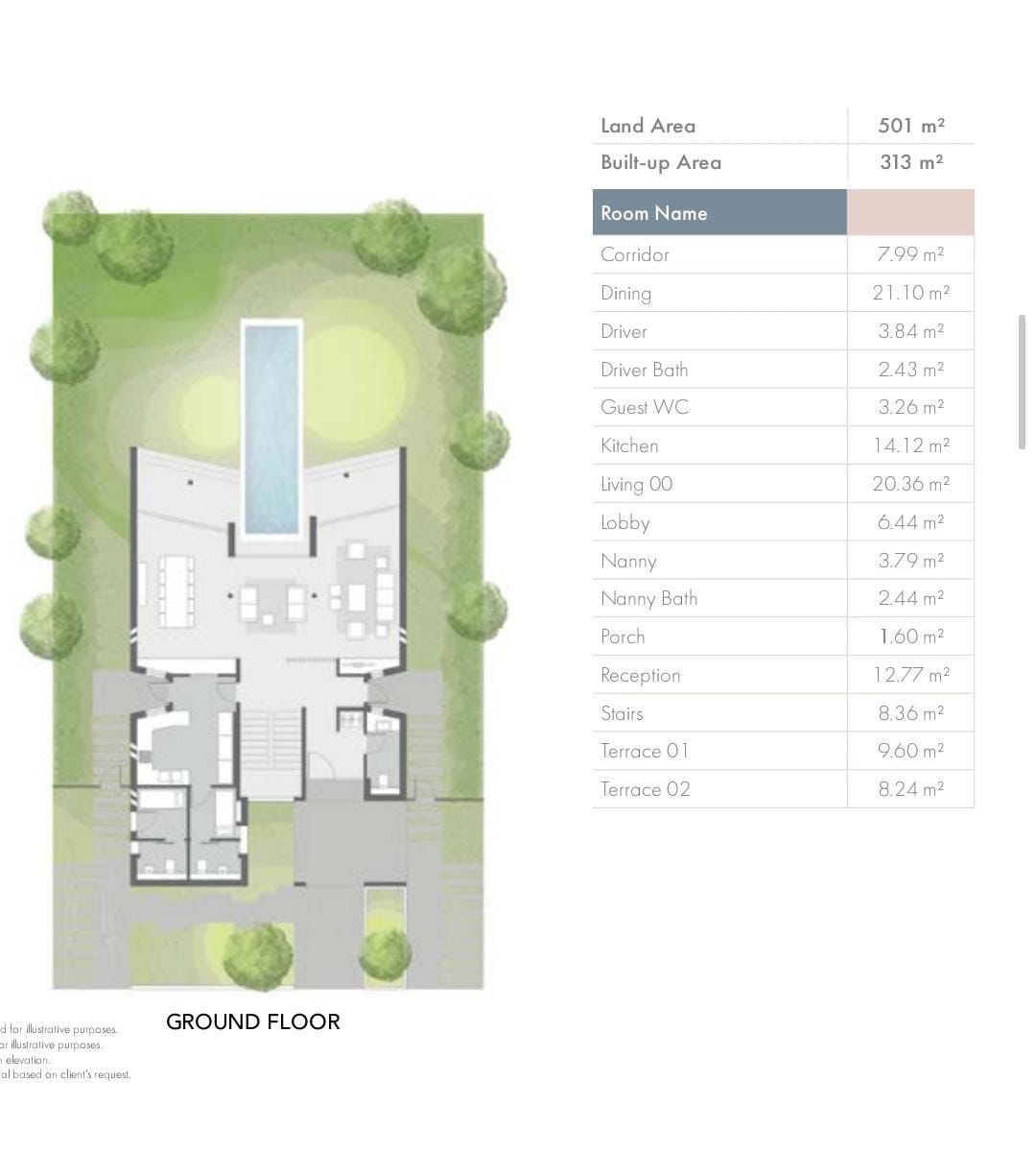 Floor plan for villa at Badya