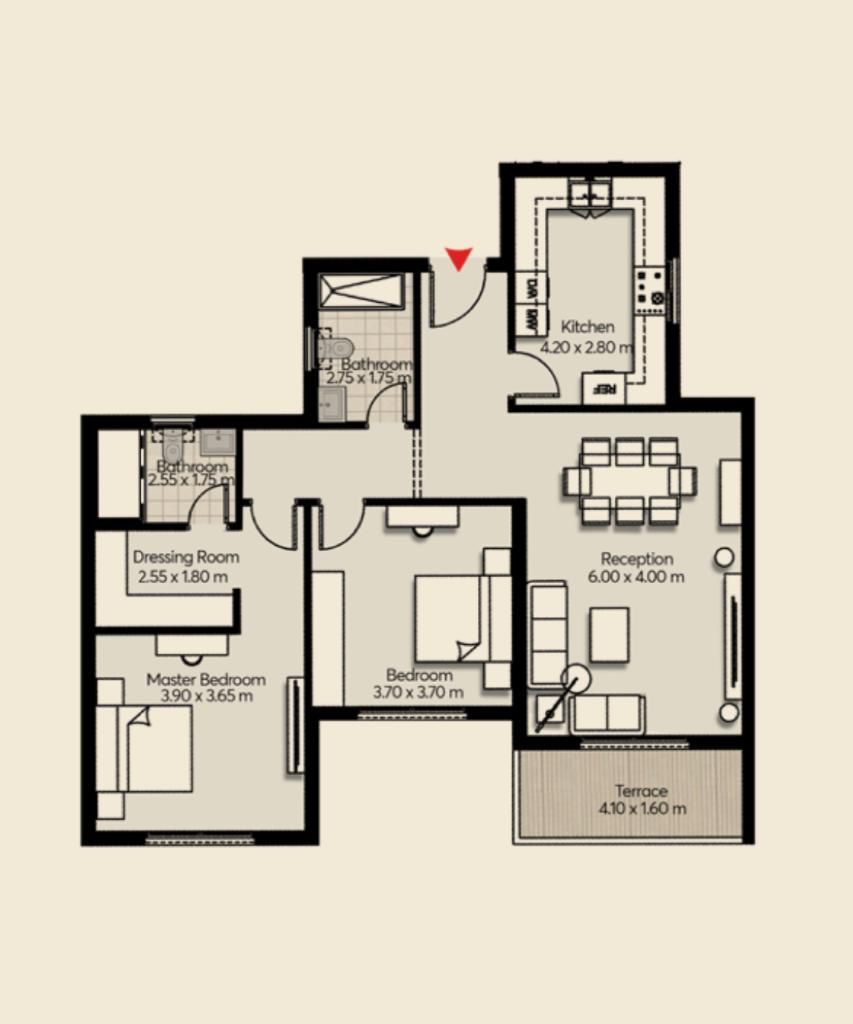 Floor plan for apartment at Mar ville