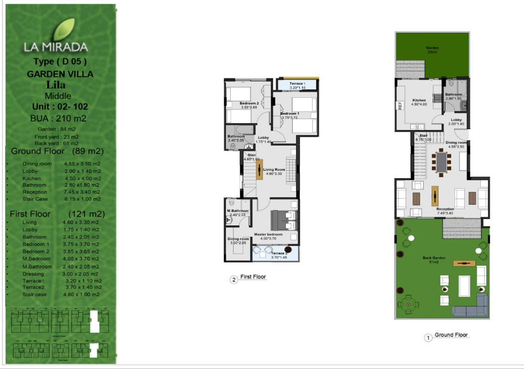 Floor plan for duplex at La Mirada